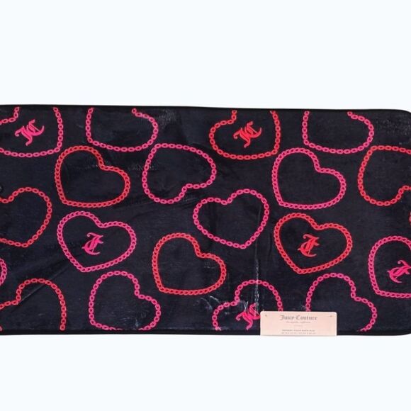 Juicy Couture Home Logo Heart Pattern Memory Foam Bath Rug - Picture 2 of 8
